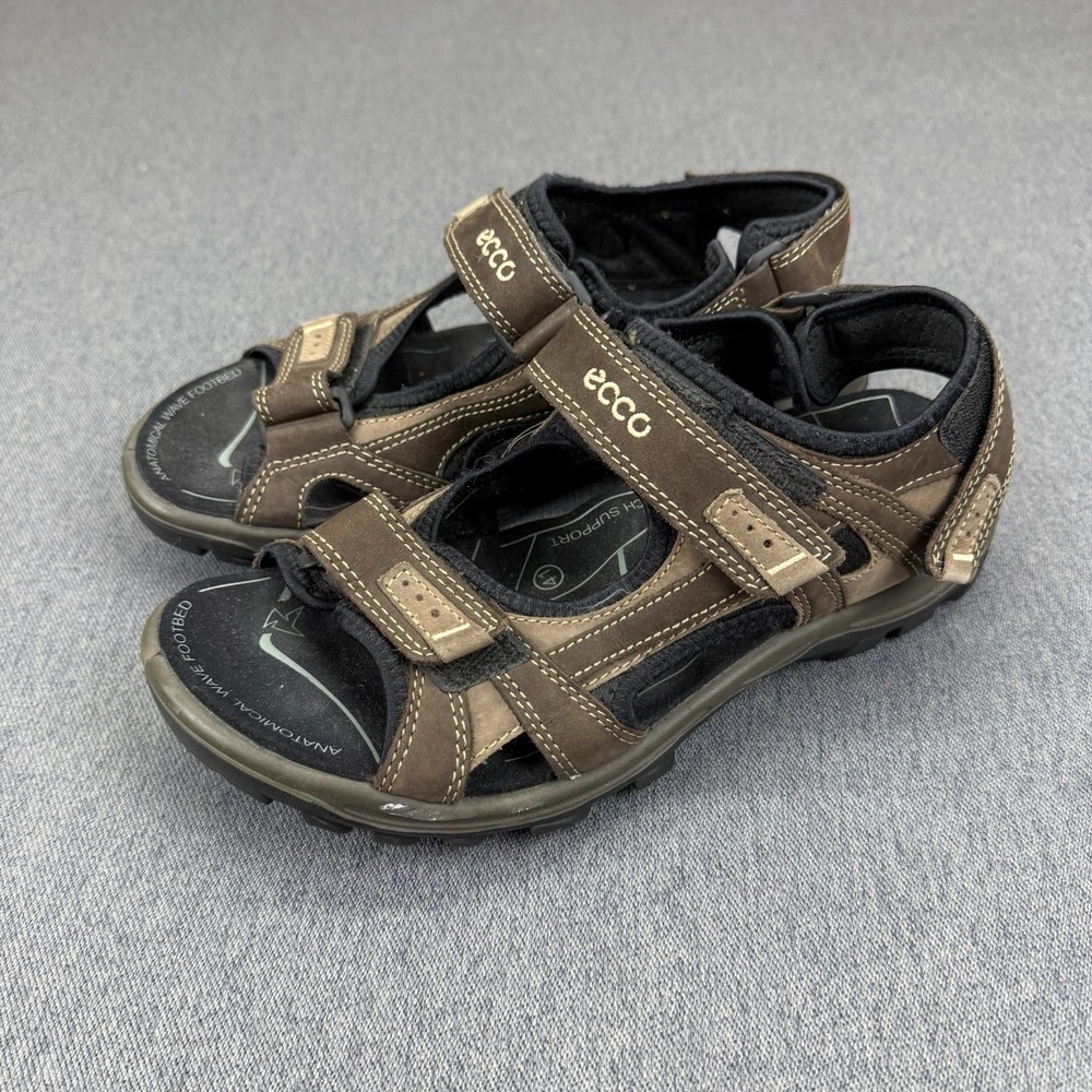 ECCO Offroad Womens Nubuck Yucatan Walking Sandal Brown Beige Sz 41 US 10.5